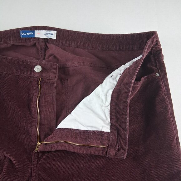 Old Navy High Rise Rockstar Super Skinny Corduroy Pants Women's Size 26 Burgundy - Picture 6 of 8